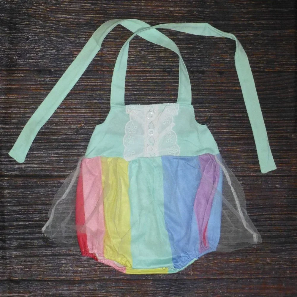Baby Girls Rainbow Tutu Romper Jumpsuit